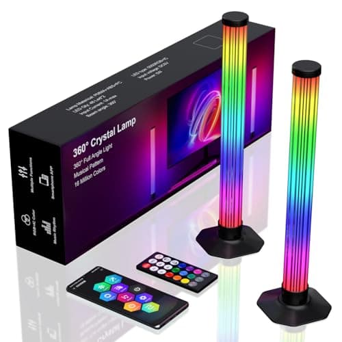 MIHEAL 360° RGB Light Bars LED TV Backlight with DIY Music Sync Modes Smart Bluetooth Control, 8 Scene Modes Color Light Bar for Room Decoration, Gaming, PC, TV … - Image 1