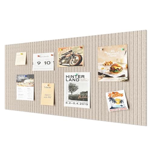 Rokeblau 48 x 32 inches Large Bulletin Board, Decorative Felt Pin Board, 0.35“ Thick Foldable Photo Display Board with Self-Adhesive Tape, Vision Board for School Home Kitchen Office Walls - Camel - Image 1