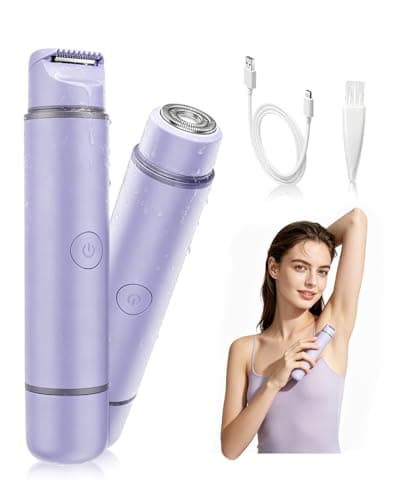 Unimiko 2-in-1 Bikini Trimmer for Women – Electric Shaver for Women, Womens Electric Razor & Trimmer for Sensitive Skin, Adjustable Comb, 100% Waterproof, Portable, USB Charge, Painless (Purple) - Image 1