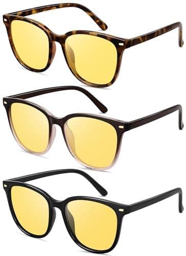 YMRFW Polarized Night Vision Glasses for Women Driving Yellow Lens Reduce Glare Safety Nighttime UV400 Protection - Image 1