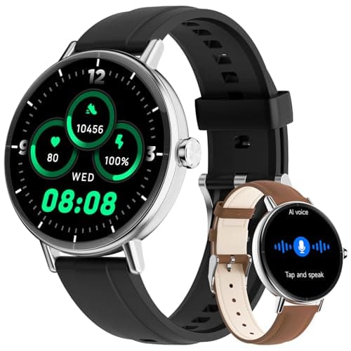 Yoever Smart Watches for Men Women,1.57"HD 43mm Smartwatch for iPhone/Samsung/Android,(Answer/Make Call),Fitness Tracker with Heart Rate/SpO2/Sleep Monitor,IP68 Waterproof,110+ Sport Mode,with 2 Bands