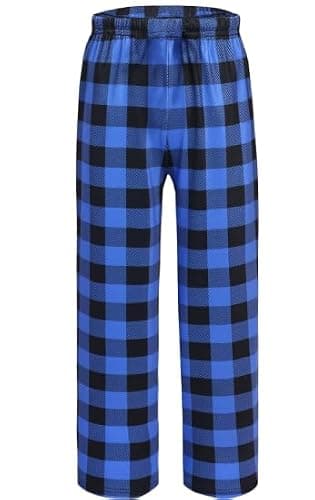 Ekouaer Boys Pajama Pants - Long Soft Elastic Waist Sleep Bottoms - Plaid Lounge Pants With 2 Pockets
