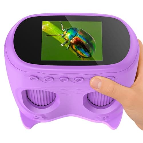 OAEBLLE 2-in-1 Kids Microscope and Telescope, 1000X Handheld Digital Microscope for Kids, 2.0" Screen, 8 LEDs, 10X Pocket Telescope for Outdoor, 1080P Camera STEM Toys Gift for Boys Girls 4-12, Purple