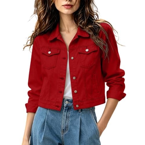 Cropped Jean Jacket for Women Lightweight 2026 Summer Fall - Image 1