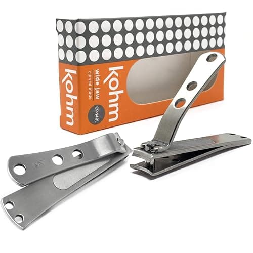 KOHM Curved Nail Clippers with Nail File (in Build) - Heavy Duty Stainless Steel Toe Nail Nippers Tool for Men, Women, Seniors & Adults - Image 1