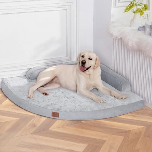 MEKIY Orthopedic Dog Bed for Extra Large Dogs - XXL Egg-Crate Memory Foam Dog Beds with Removable Washable Cover, Waterproof Pet Beds with Non-Slip Bottom, Grey - Image 1