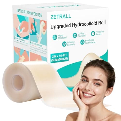 ZETRALL Hydrocolloid Roll for Wound Care, Large Cut-to-Size Hydrocolloid Patch Bandages with Self-Adhesive/Waterproof/Highly Absorbent/Clean & Hygienic Design, 2in x 16.4ft - Image 1