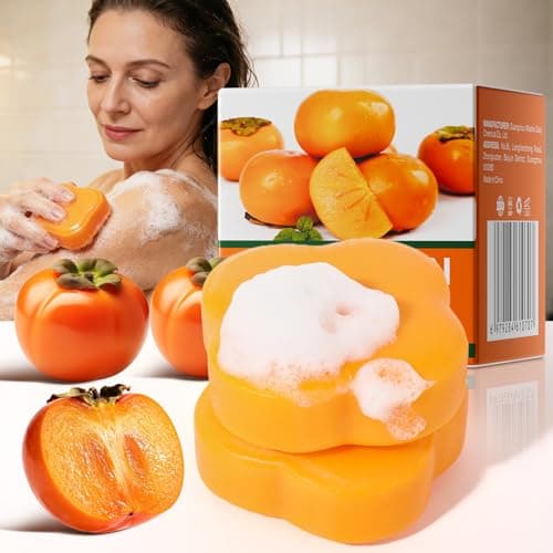 YAFUSIPE Persimmon Soap Bar for Body Odor Control, 7.06OZ/200G Natural Deodorant Bar Soap for Old People Smell, Moisturizing Body & Hand Soap for Men & Women - Image 1