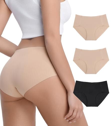 OWNFUN No Show Panties for Women Seamless Underwear No Panty Lines Mid Waisted Full Coverage Invisible Underwear for Leggings - Image 1