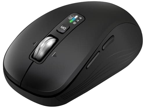 Wireless Bluetooth Mouse, 3-Device Multi-Mode (USB + 2 Bluetooth), 4-Way Metal Scroll Wheel, Adjustable DPI, Silent Click, Long Battery Life, Ergonomic Mouse for Laptop, PC, Mac, iPad (Black, 9) - Image 1