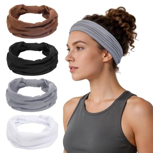 Headbands for Women, Non Slip Workout Headband Wide Sport Head Bands 4PCS - Image 1