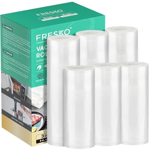 FRESKO Vacuum Sealer Bags Food Rolls 6 Packs - 8" x 20' & 11" x 20', Commercial Grade Seal a Meal Bags for Storage Food and Sous Vide, BPA Free, Customized Size for Vacuum Sealer - Image 1