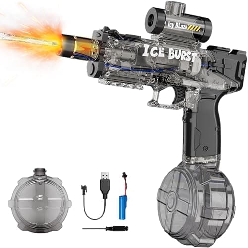 Electric Water Gun for Kids & Adults – Automatic Squirt Gun Toy with 26FT Long Rang, 360ml Large Capacity, Rechargeable Battery Blaster Toy for Summer Outdoor Pool & Beach Water Toy, Black