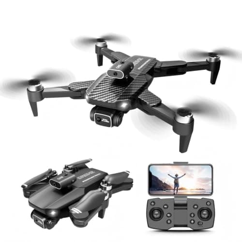 4K Dual-Camera Drone with GPS for Adults & Teens - Foldable RC Quadcopter with Auto Focus, 30 Mins Flight Time, Follow Me, Waypoint Flight, Headless Mode, 6-Axis Gyro, One-Key Emergency Stop - Black - Image 1