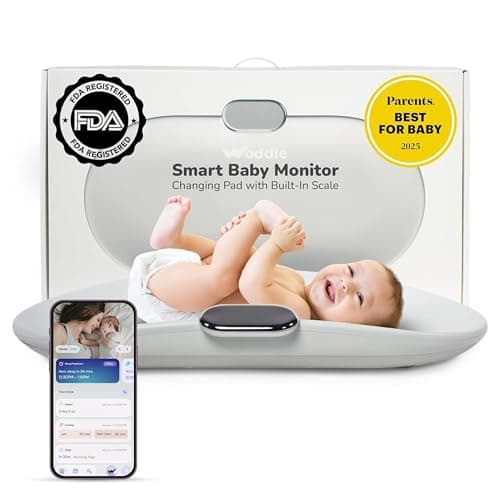 Woddle Multifunctional Smart Baby Changing Pad with Medical Grade Scale for Critical Weight Monitoring + AI App, Noise Machine, Warmer, Night Light, Touchscreen Tracker, All-in-One - Image 1