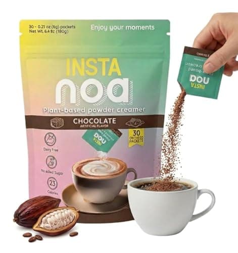 NOA Powder Coffee Creamer, Chocolate Flavor, Dairy-Free, 30 Single-Serve Sachets - Image 1