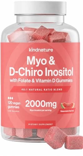 kindnature Myo-Inositol & D-Chiro Inositol Gummies with Vitamin D & Folate - Ideal 40:1 Ratio - 30 Day Supply - Image 1