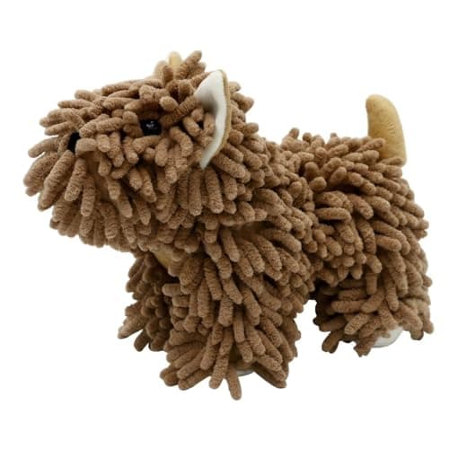 Cute Dog Chenille Hand Towel, 3D Puppy Hangable Fuzzy Ball Hand Towel Microfiber Super Soft Absorbent Bathroom & Kitchen Towels with Hanging Loop, Can Be Placed on the Sink Countertop (Dark Brown) - Image 1