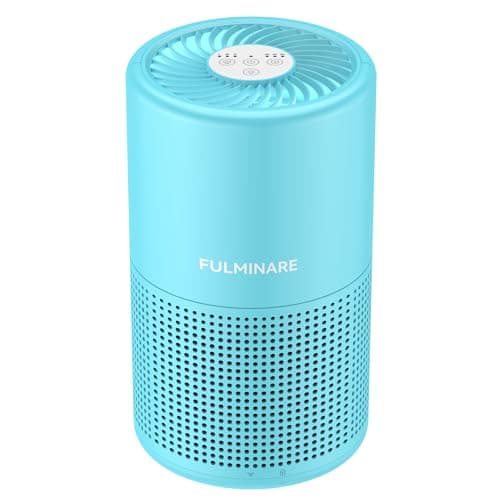 FULMINARE Air Purifiers for Home Bedroom H13 HEPA Air Purifier, 3 Speeds, Timer, 24dB, Small Mini Air Purifier with Night Light, Ocean Blue - Image 1