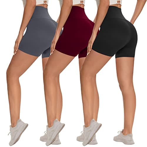 Syrinx 3 Pack Biker Shorts for Women – 8"/5"/3" High Waisted Tummy Control Workout Yoga Running Athletic Shorts - Image 1
