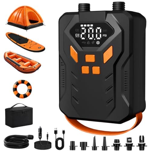 JivDaw Electric Paddle Board Pump, High Pressure 20 PSI Rechargeable SUP Pump with Intelligent Dual-Stage Inflation & Deflation, Auto-Off for Surfing Kites, Tents, Boats and Stand Up Paddle Boards - Image 1