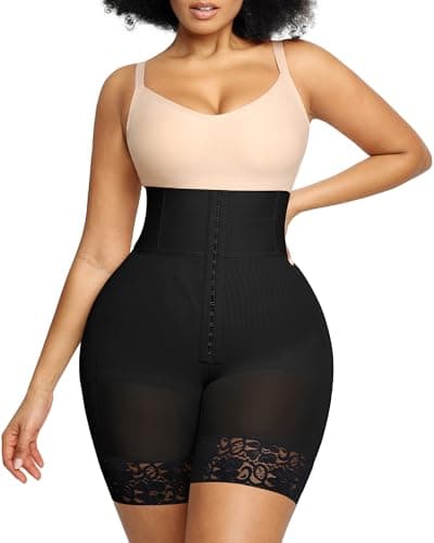 SHAPELLX Tummy Control Plus Size Shapewear Shorts for Women High Waisted Body Shaper Strapless Fajas Colombianas Butt Lifter Bodysuit (Black, 6X-Large) - Image 1