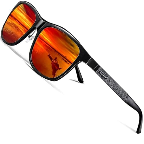 ROCKNIGHT Polarized HD Oversized Sunglasses for Women Red Reflective Sunglasses Boating Red Sunglasses Fashion Metal Frame - Image 1