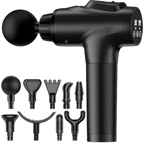 APHERMA Massage Gun, Muscle Massage Gun for Athletes Handheld Electric Deep Tissue Back Massager, Percussion Massage Device for Pain Relief with 30 Speed Levels 9 Heads Black - Image 1
