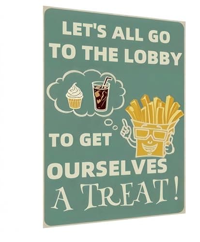 Carastora Movie Theater Wall Decor – Vintage Tin Sign with Snack Bar Theme, Retro Metal Wall Art for Home Cinema, Game Room, or Diner, 8x12 Inch - Image 1
