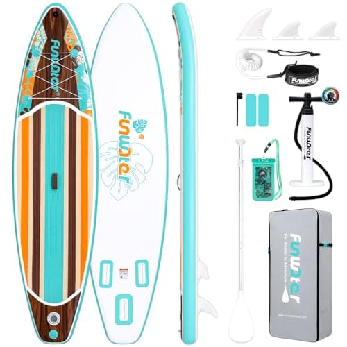 FunWater 10'6×33"×6" Inflatable Stand Up Paddle Board with Premium SUP Paddleboard Accessories, Wide Stable Anti-Slip EVA Deck,Paddle Boards for Adults & Youth of All Skill Levels - Image 1