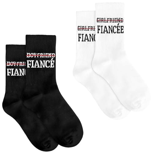 FUIPET Engagement Gifts for Couples Fiance & Fiancee Socks, Engagement Party Newly Engaged Gifts for Couples - Image 1