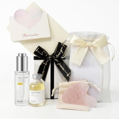 4-in-1 Collagen Peptide Serum Set for Face - Anti-Aging Facial Sculpting Kit with Gua Sha Tool & Spa Headband - Skin Tightening & Firming Treatment for Wrinkles, Fine Lines, and Jawline Definition