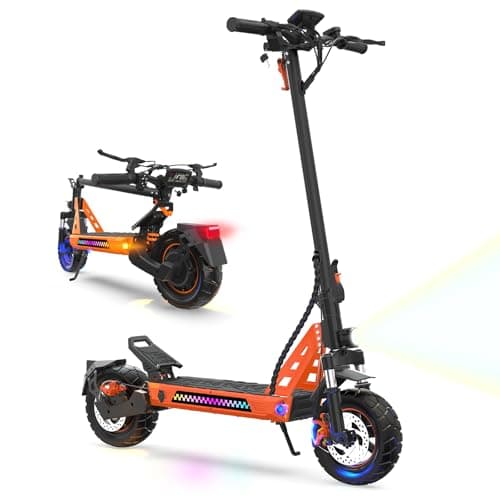 VELOFLOW Electric Scooter, 10" Off-Road Tire, 1000W Powerful Motor, 9/15/21/28MPH, 28 Miles Range, 13Ah Large Battery, Triple Spring Shock Absorber, Folding Commuting Electric Scooter for Adults - Image 1