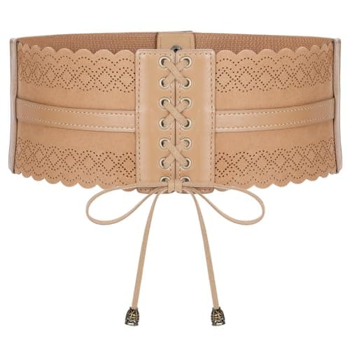 SUOSDEY Women Elastic Wide Waist Belt for Dresses Lace-up Elastic Waist Belt for Costume - Image 1