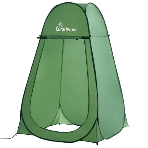 Wolfwise Pop Up Shower Tent, Portable Instant Changing Tent with Ventilation Window & Carry Bag, Privacy Bathroom Toilet for Beach, Camping & Outdoor, Width 47 ", Height 75 ", Green - Image 1