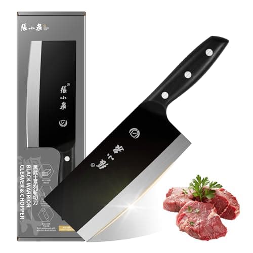 ZHANG XIAO QUAN SINCE 1628 Chinese Meat Cleaver 7.3”, Sharp Chinese Vegetable Cleaver Made of High Carbon Stainless Steel, Chopper Knife for Meat Vegetable Fish and Poultry - Image 1