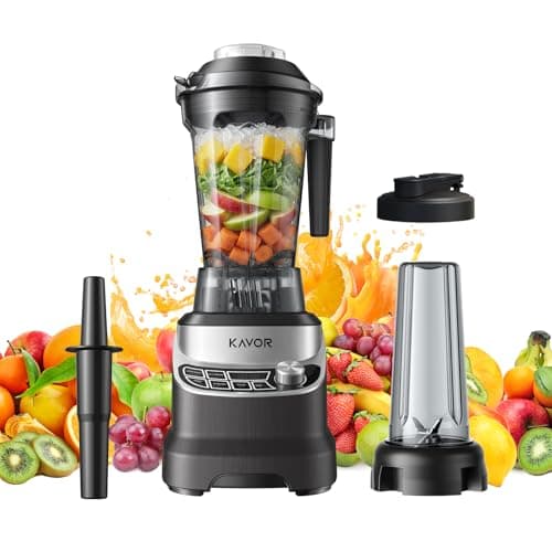 Kavor Professional High Power Blender for Smoothies, 2400W Heavy Duty Countertop Smoothie Maker with AI Smart, Stepless Speed, 64oz Pitcher & Portable Personal Cup, BPA-Free