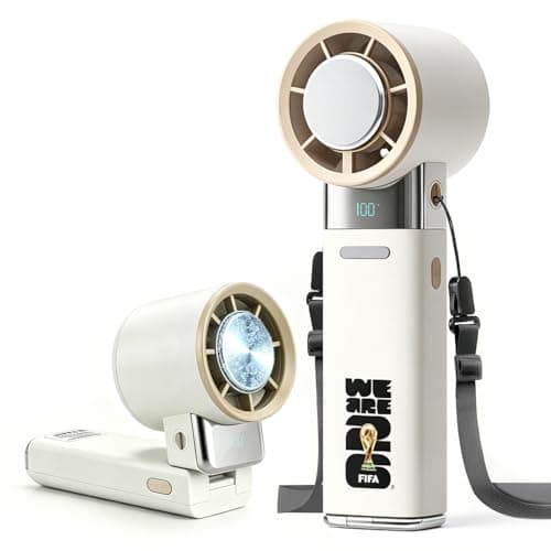 Portable Handheld Fan with Ice Cooling, Mini Personal Fan 10000 RPM 100 Speeds Stepless Rechargeable Turbo Fan for Travel, Camping, Outdoor Events & Concerts Use, Official FIFA World Cup 2026 - Image 1