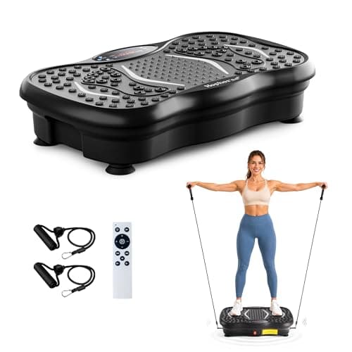 Vibrating Fitness Platform, 200 Speed Levels Vibration Plate for Full Body Training & Body Shaping, 300 Lbs Load with Resistance Bands for Daily Use - Image 1