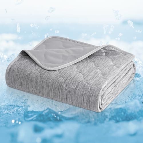 Cozy Bliss Leakproof Cooling Blanket for Large Dogs – Q-Max 0.5, Durable & Washable Dog Cooling Mat for Hot Weather, Soft Pet Throw & Couch Protector for Dogs & Cats, 40x60 Inch, Heather Silver Grey - Image 1