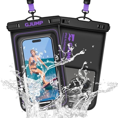 GJUMP Waterproof Phone Pouch Floating 2 Pack, IP68 Dry Bag Compatible with iPhone 17 16 15 14 Pro Max, Underwater Phone Case for Snorkeling Beach Swimming Cruise Travel Essentials - Image 1