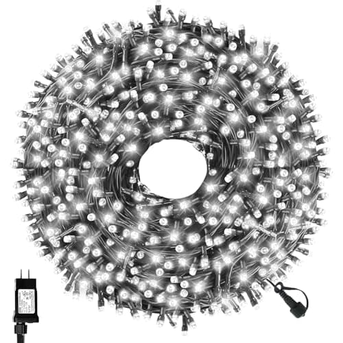 VTECHOLOGY 500 LED White Christmas Tree Light Plug in,170ft Connectable Christmas Lights with 8Modes UL Certified Outdoor Indoor for Halloween Tree Yard Holiday Party Decor