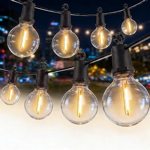 Xingzd 100FT LED Outdoor String Lights, 52 G40 Bulbs Shatterproof Patio Lights, IP65 Waterproof Hanging Connectable Warm White Outdoor Lighting for Outside Backyard Balcony Porch Home Decor - Image 1