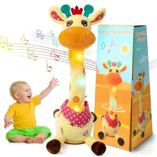 Dancing Talking Giraffe Baby Toy for Baby Toy 6-12 Months & Toddlers 1-3 Years Boy Girl, Interactive Toy Repeat What You Say Tummy Time Giraffe for Baby Early Education, Enlightenment,Sensory Fun Gift - Image 1