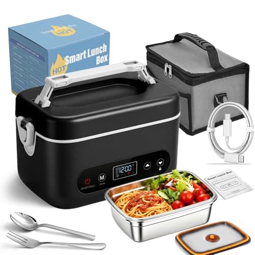 TORQBEAST Heated Lunch Box for Men Women, Cordless Electric Lunch Box for Adults,Food Heater-3D-5 Side 220°F Max Heating,Smart Rechargeable Portable Food Warmer Lunchbox for Office Truck Travel Use - Image 1