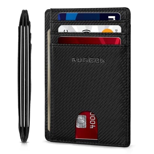 RUNBOX Slim Minimalist Front Pocket RFID Blocking Leather Wallets for Men and Women Card Holder Wallets Gifts for men - Image 1