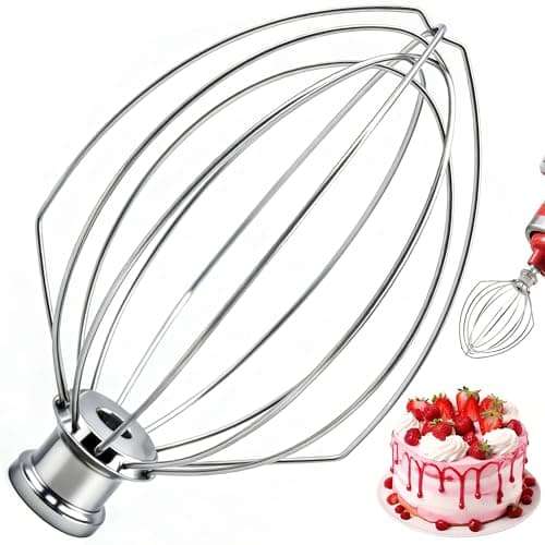 Stainless Steel Wire Whip for KitchenAid 5 Qt Bowl-Lift Mixers 6-Wire Stainless Steel Whisk Replacement AccessoryHeavy-Duty,for Egg,Cream & Frosting Mixing for Kitchen Aid Accessories - Image 1