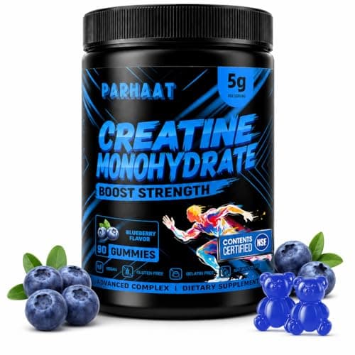 NSF Certified Creatine Gummy - Creatine Monohydrate Gummies 5g for Men & Women - Boost Focus,Strength, and Endurance, Vegan, Gluten-Free, Non-GMO, 2.5 Gram Creatine per Gummy (Blueberry 90 ct) - Image 1
