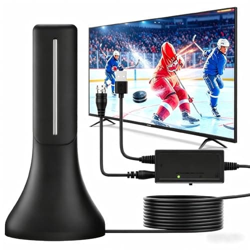 2026 Upgraded Indoor Digital TV Antenna, Long Range 360° Reception HD Antenna for Smart TV & All Older TVs, Signal Amplifier Booster 13ft Coax Cable, Supports 4K 1080P 8K VHF UHF Local Channels - Image 1