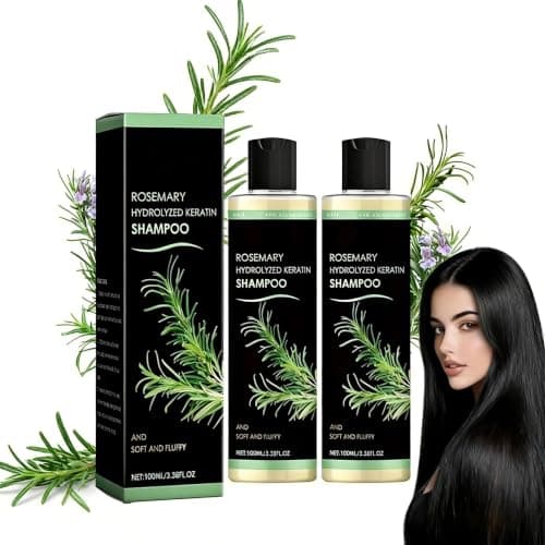 Rosemary Hair Growth Shampoo,Rosemary Hydrolyzed Keratin Shampoo, Nourishes and Regenerates Hair for Thinning Hair & Hair Loss for Women and Men (3.38 Fl Oz (Pack of 1)) (Pack of 2) (Dark Green 2pc) - Image 1